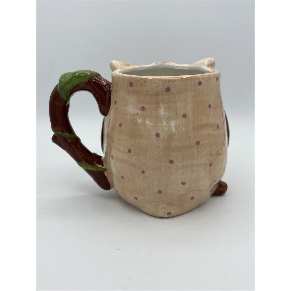 Pier One Imports Hand Painted Cup 24oz Dolomite OLLI THE OWL Lg Coffee Mug